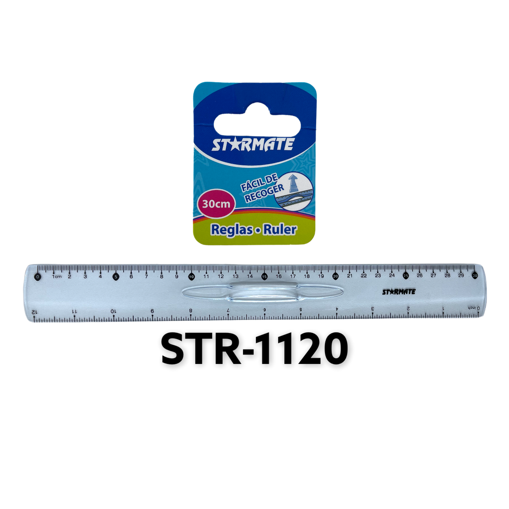 REGLA TRANSPARENTE 30CM STARMATE