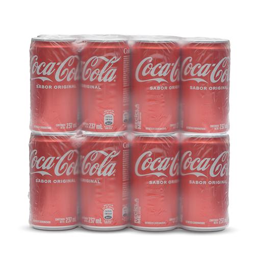 CAJA SODA COCA COLA LATA MINI 237ML 12 UNIDADES