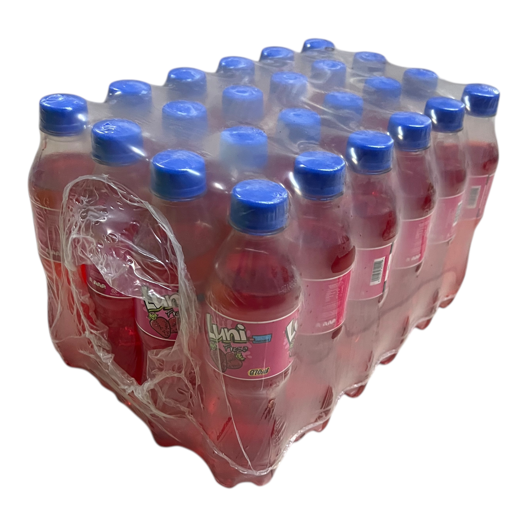 SODA LUNI FRESA PLASTICO 370ML/24 CAJA