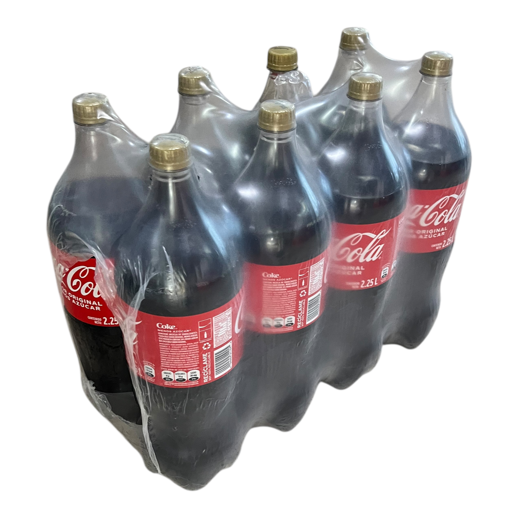 SODA COCA COLA PLASTICO 2.25L/8 CAJA