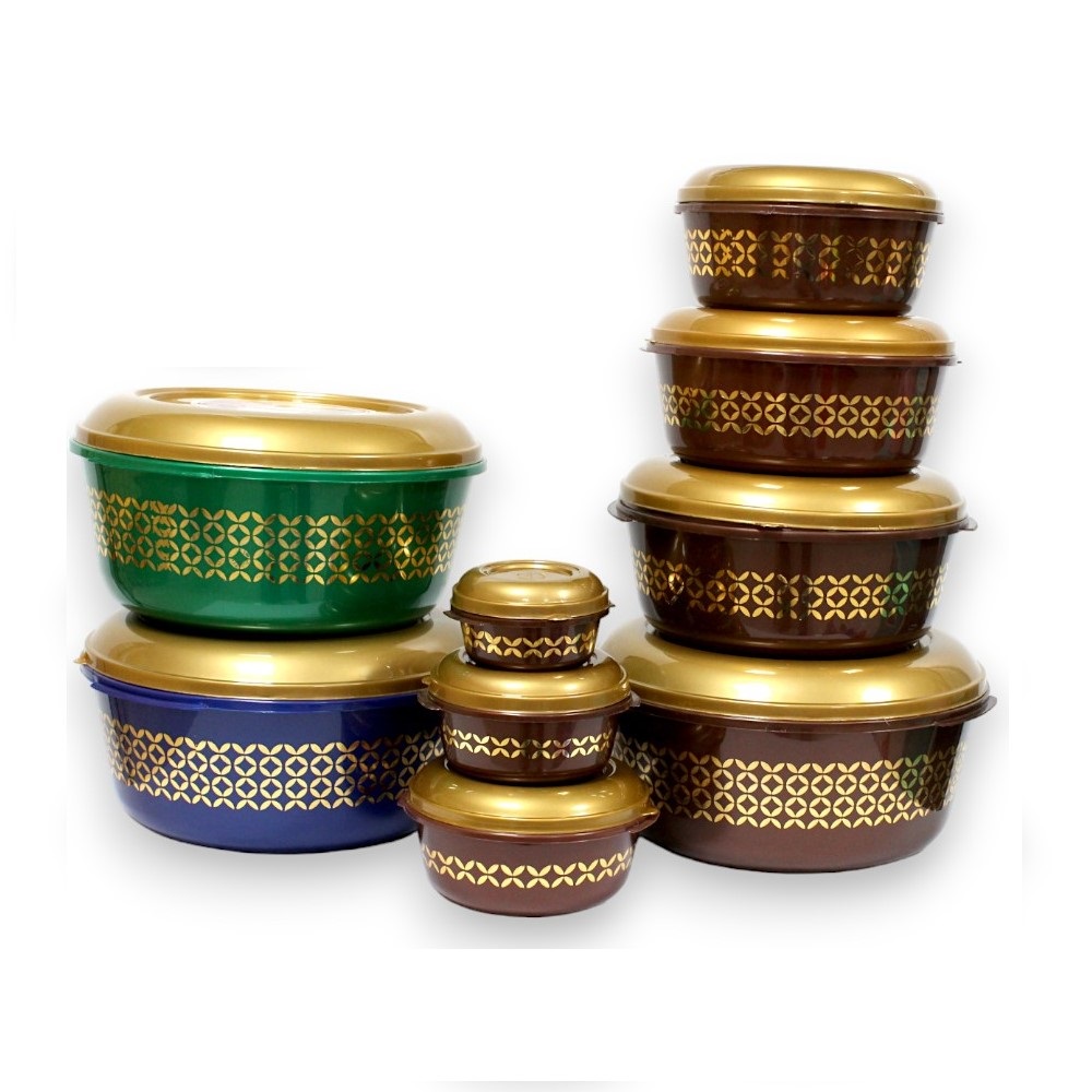 JUEGO DE ENVASE PLASTICO REDONDO 7PZA