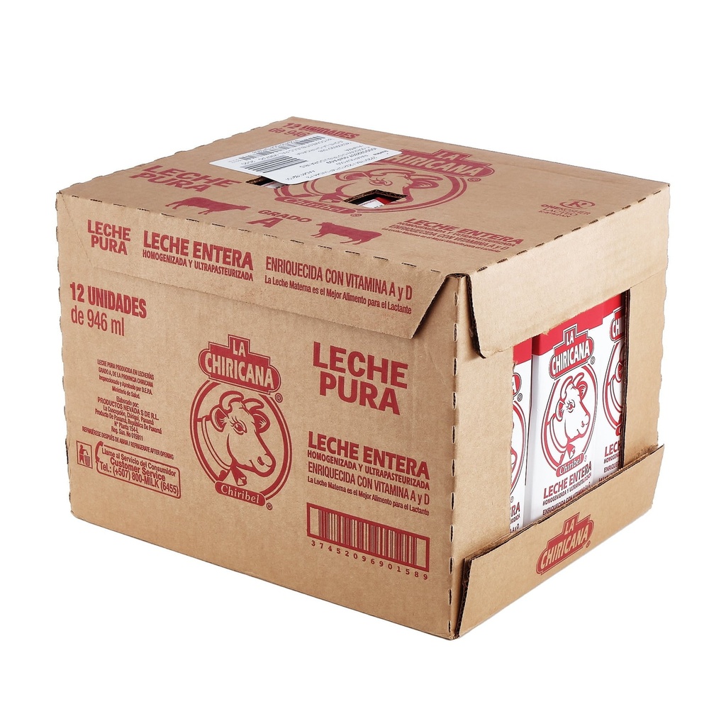 LECHE CHIRICANA 946ML/12 CAJA