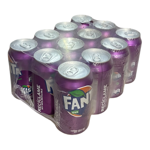 CAJA SODA FANTA UVA LATA 354ML 12 UNIDADES