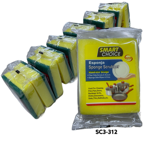 [SC3-312 D] BRILLO DE ESPONJA SMART CHOICE (DOCENA)