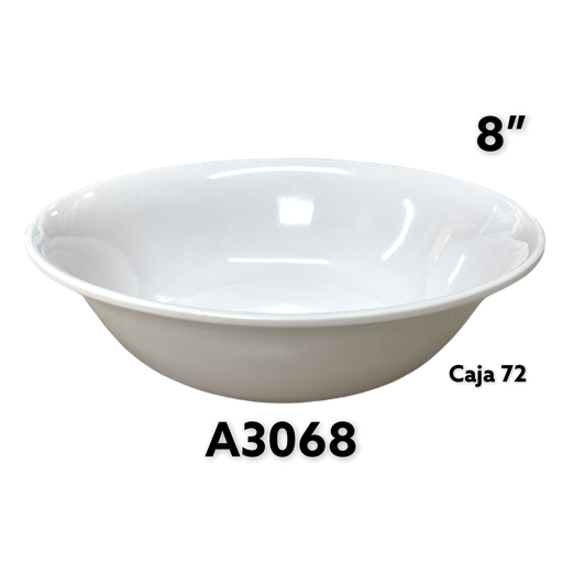 [A3068] BOWL DE MELAMINA 8" BLANCO